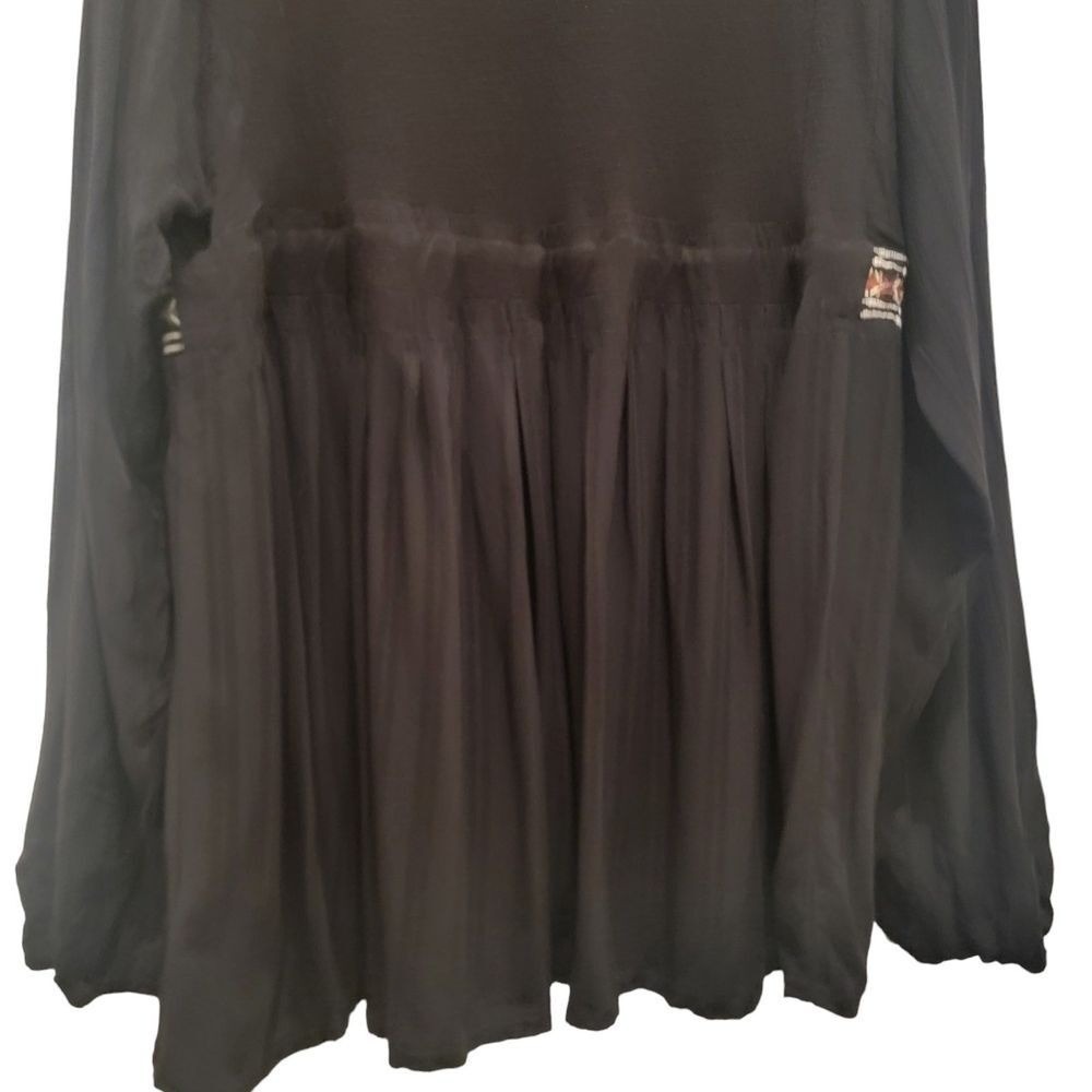 Knox Rose Small Boho Embroidered Peasant Cottage Floral Longsleeve‎ Flowy Top - Picture 6 of 12